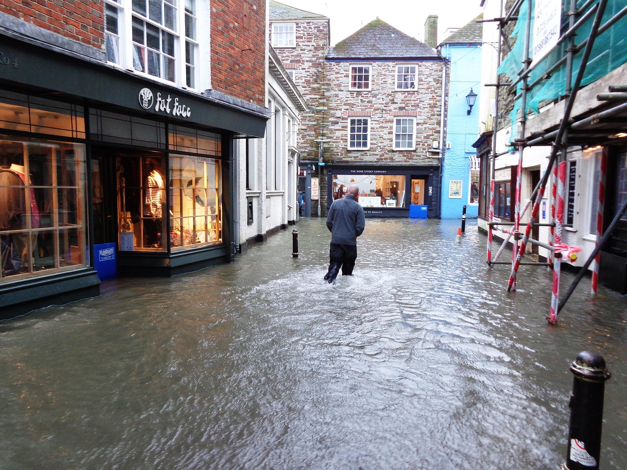 flooded shop street